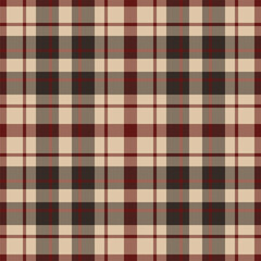 Plaid seamless pattern. Check fabric texture. Vector textile print.