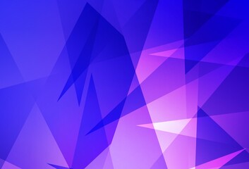 Fototapeta premium Light Pink, Blue vector template with crystals, triangles.