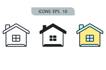 Home icons  symbol vector elements for infographic web