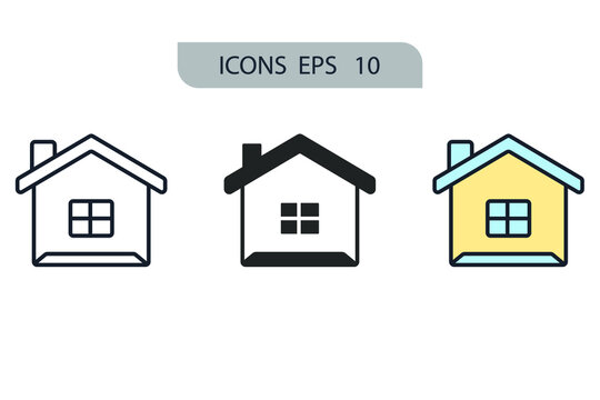 Home icons  symbol vector elements for infographic web