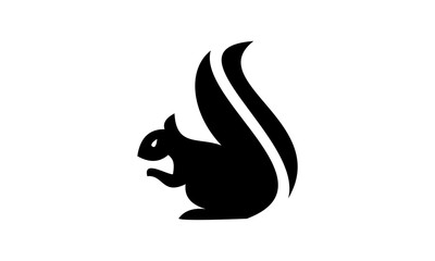 squirrel silhouette logo vector