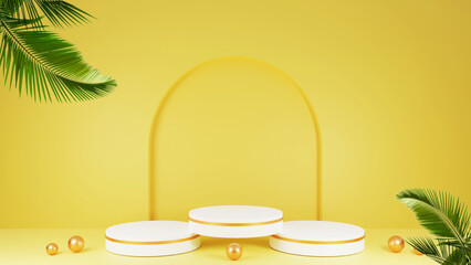 Obraz premium 3d background products display podium scene with geometric platform. background 3d rendering with podium. stand to show cosmetic products