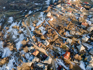 Aerial view of Village of Dolen, Blagoevgrad Region, Bulgaria