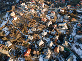 Aerial view of Village of Dolen, Blagoevgrad Region, Bulgaria