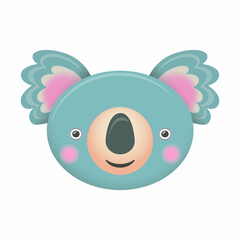 Cute cartoon character koala. Print for baby shower party. Vector print. Design for a fashionable T-shirt, greeting card, baby shower, children's room. Adorable Australian Animal
