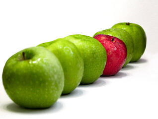 green apples and red apple