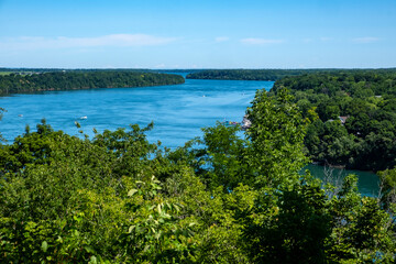 Fototapeta na wymiar Beautiful View of the Niagara River from Niagara Parkway, Niagara Falls, Canada