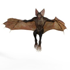 3d-illustration of an isolated creepy fantasy werebat