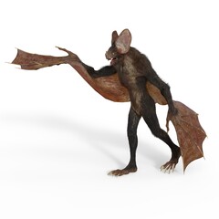 Fototapeta premium 3d-illustration of an isolated creepy fantasy werebat
