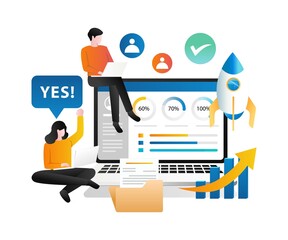 A couple is controlling a rocket for a business startup