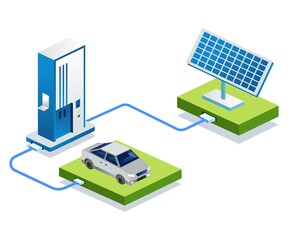 Cash electric car from solar panel energy