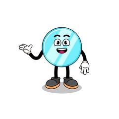 mirror cartoon with welcome pose