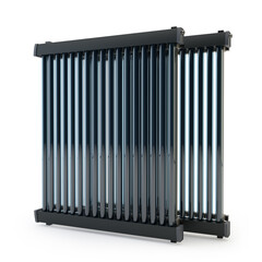 Solar heater collectors isolated on white, 3D illustration