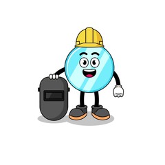 Fototapeta premium Mascot of mirror as a welder