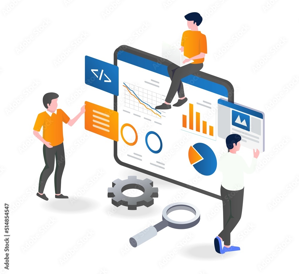 Aufkleber The team is analyzing web design data
