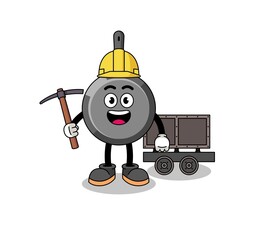 Mascot Illustration of frying pan miner