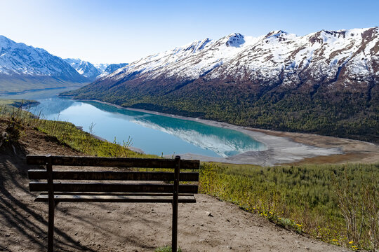 Bench at Eklutna Lake