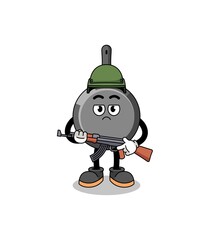 Cartoon of frying pan soldier