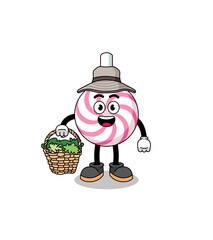 Character Illustration of lollipop spiral as a herbalist