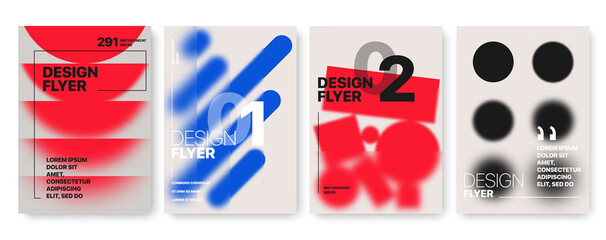 Covers templates set with blurred geometric elements. Applicable for flyer, cover annual report, placards, brochures, posters, banners