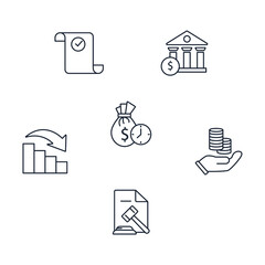 Bankruptcy icons set .  Bankruptcy pack symbol vector elements for infographic web - obrazy, fototapety, plakaty