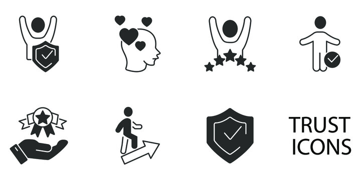trust building icons set . trust building pack symbol vector elements for infographic web