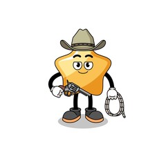 Character mascot of star as a cowboy