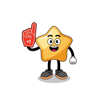recommend clip art: Cartoon mascot of star number 1 fans