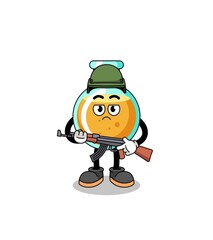 Fototapeta premium Cartoon of lab beakers soldier
