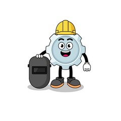 Fototapeta premium Mascot of gear as a welder