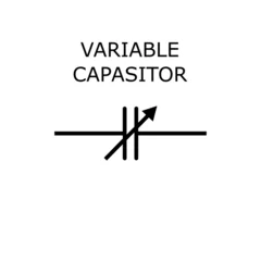 Fotobehang Variable capasitor symbol vector scheme electronic part isolated on white background © cusn