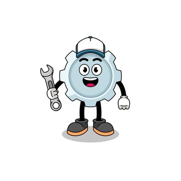 recommend clip art: gear illustration cartoon as a mechanic