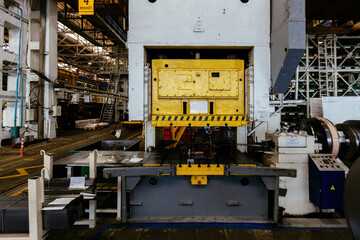 Hydraulic press in the factory workshop