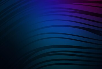 Dark Pink, Blue vector template with curved lines.