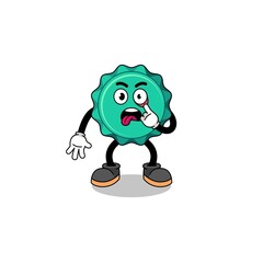 Character Illustration of bottle cap with tongue sticking out