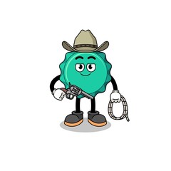 Character mascot of bottle cap as a cowboy