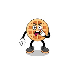 Naklejka premium Character Illustration of circle waffle with tongue sticking out