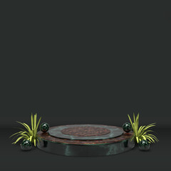 modern elegant 3d render podium for design