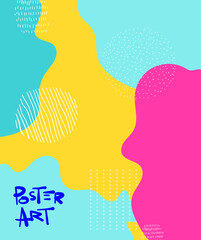 Fototapeta premium Doodle art header with different shapes and textures