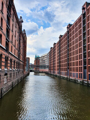 Naklejka premium View over the Speicherstadt in Hamburg, Germany.