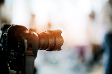 professional photographer, closeup digital camera
