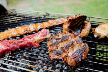  Bar-B-Q, grill, roast, barbecue, tread, stride, bake
