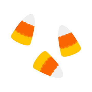 Vector Illustration Of  Halloween Candy Corn Isolated On Background.