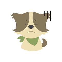 かわいいイヌの顔アイコン　イラスト素材　残念