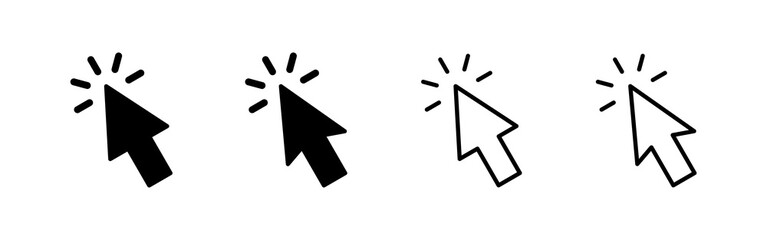 Click icon vector. pointer arrow sign and symbol. cursor icon