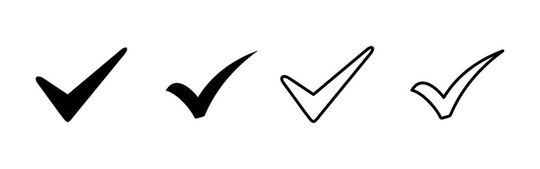 Check mark icon vector. Tick mark sign and symbol