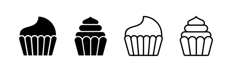Cup cake icon vector. Cup cake sign and symbol