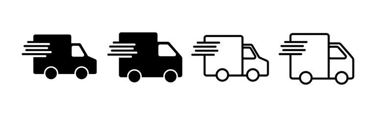 Delivery truck icon vector. Delivery truck sign and symbol. Shipping fast delivery icon