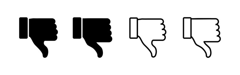 Dislike icon vector. dislike sign and symbol. Hand with thumb down