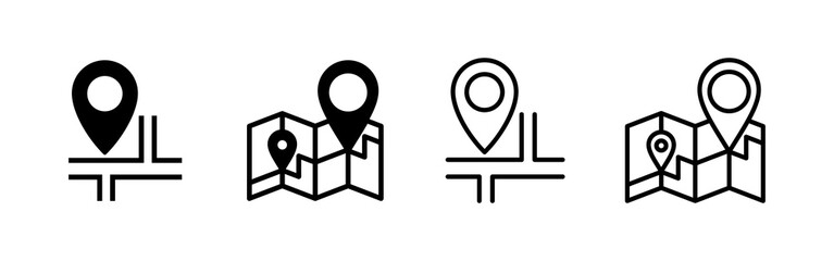 Maps and pin icon vector. location sign and symbol. geo locate, pointer icon.